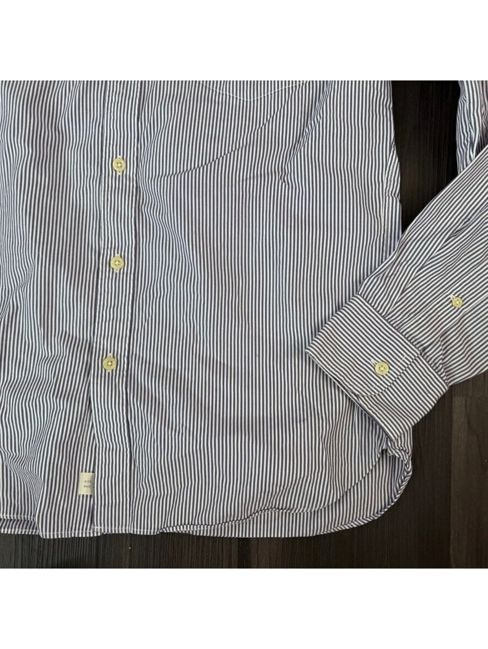 J.Crew Men's Sz Large Purple Striped 2-Ply Cotton Button Down Shirt Long Sleeve